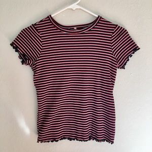 Striped ruffle top